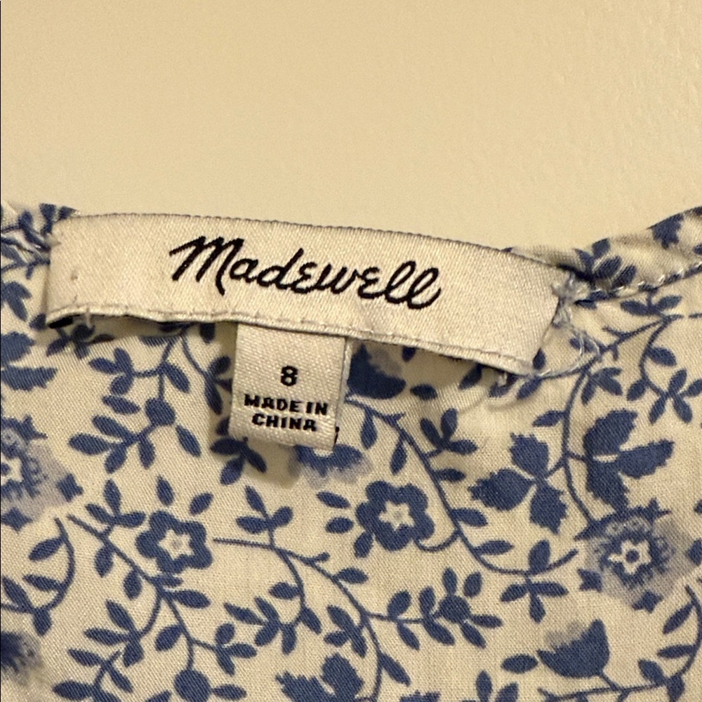 Madewell Asymmetrical Blue Floral Dress - Picture 2 of 3